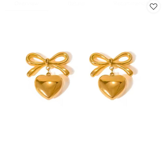 Frankie Heart Bow Earrings