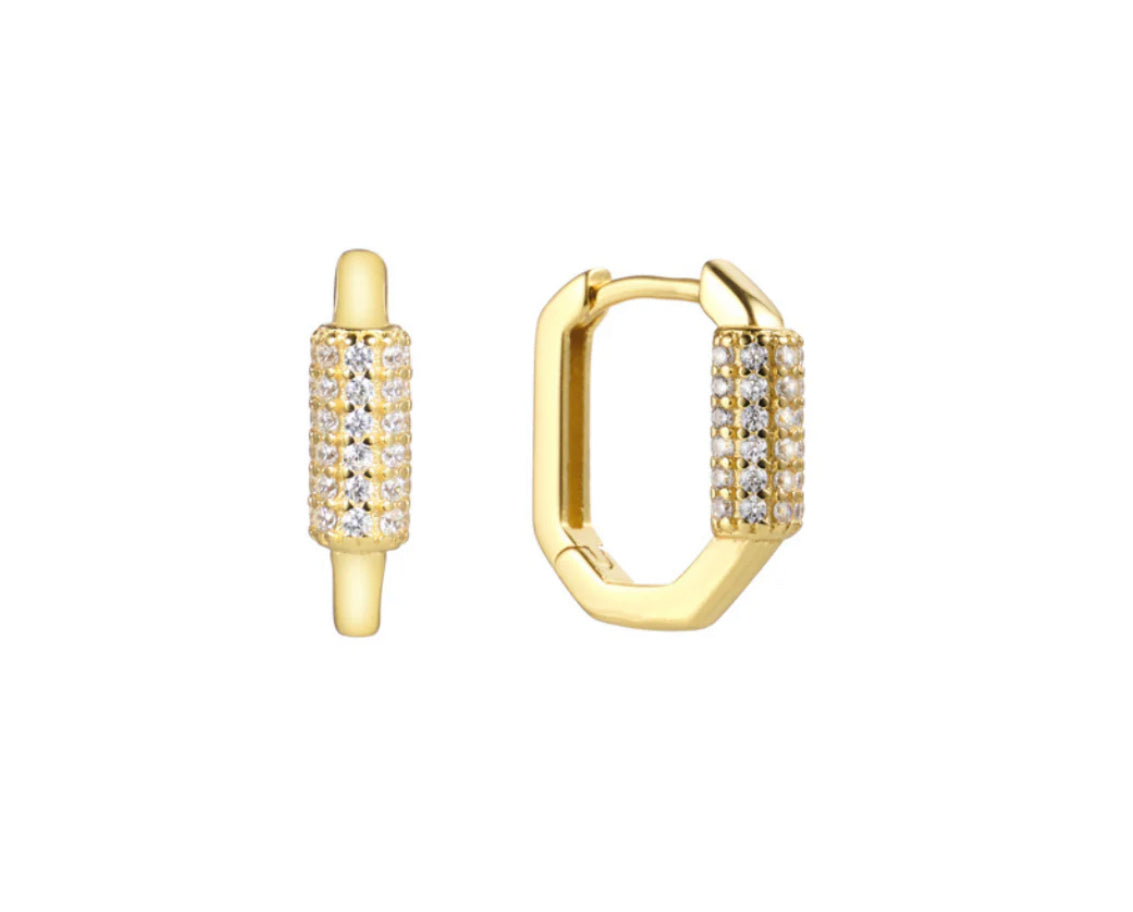 Katy Rhinestone Earrings - Gold