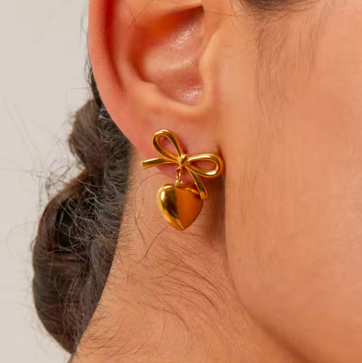 Frankie Heart Bow Earrings